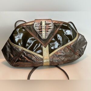 Bags by Pinky Vintage Metallic Leather Crossbody Bag